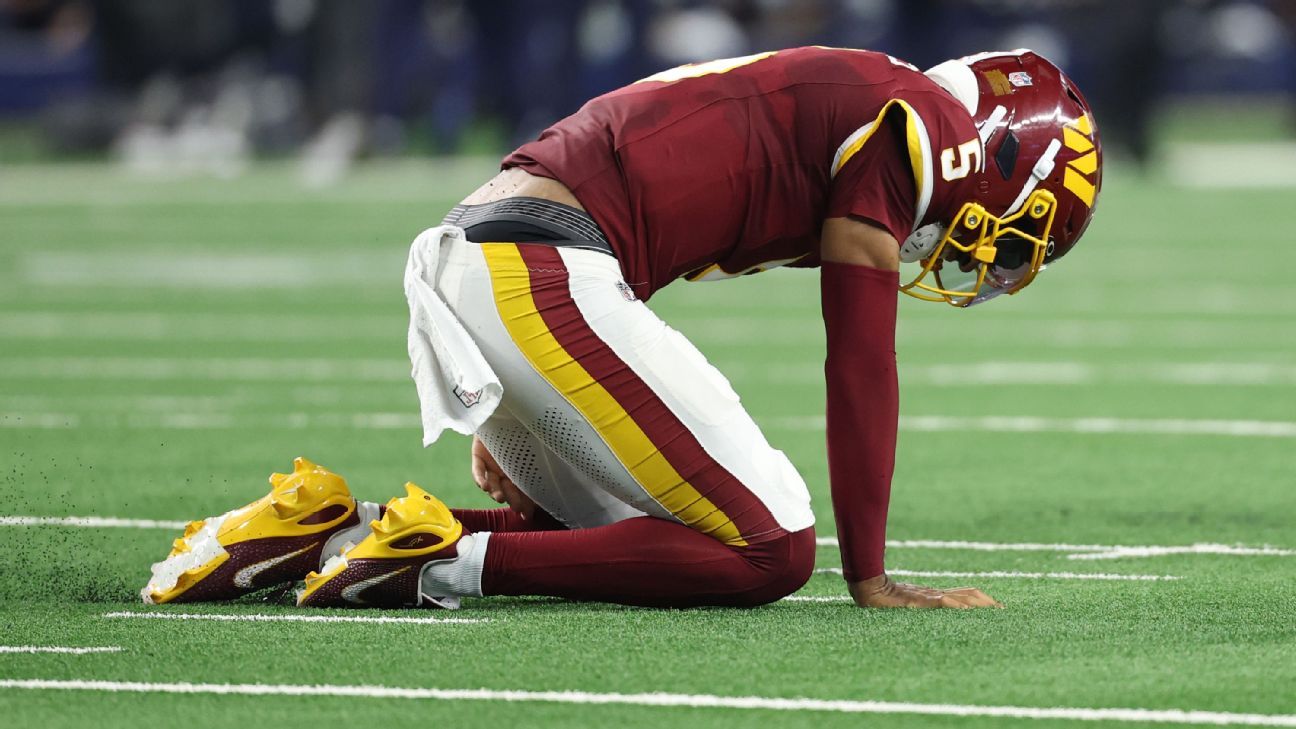 Jayden Daniels sufre una lesión en el codo izquierdo ante los Cowboys