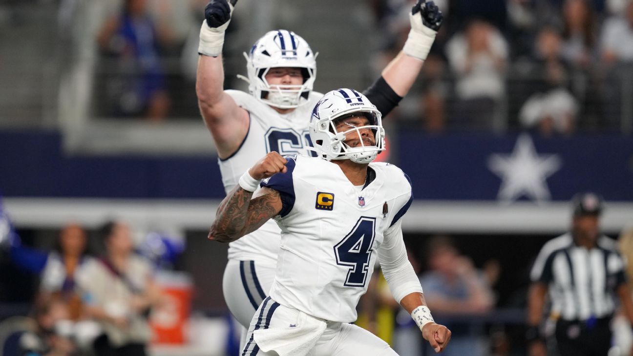 Dak Prescott supera a Tony Romo y se convierte en el líder de pases de touchdown de los Cowboys