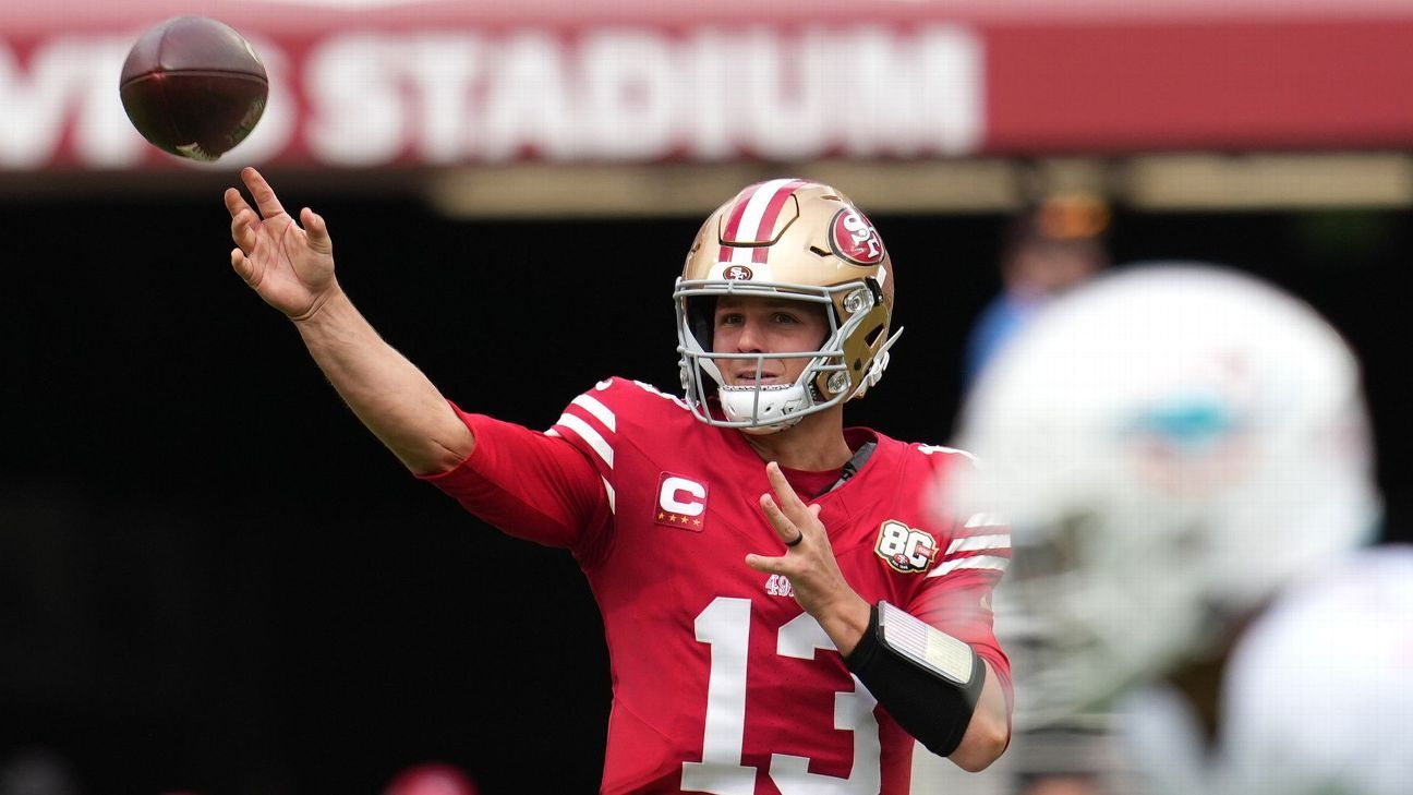 Brock Purdy lidera a los 49ers con una actuación de nivel MVP ante Miami