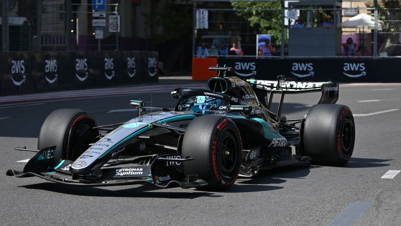 George Russell domina en Bakú durante los segundos libres